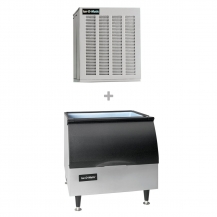 Ice-O-Matic Ice Machine, 900 lb Flake Ice Maker with Bin - 242 lb Storage, Air Cooled - Chef's Deal