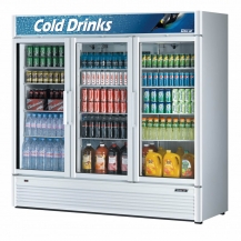 Merchandiser Refrigerator with Glass Door, Turbo Air TGM-72SD-N 78" Three Section, 67.98 cu. ft.