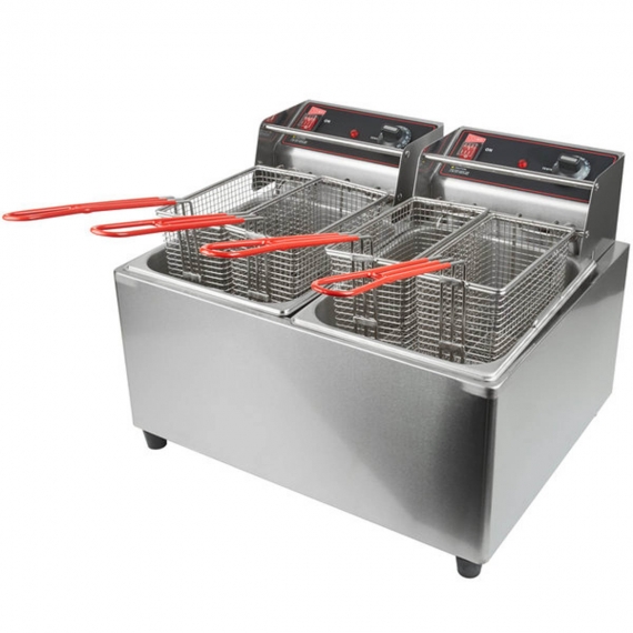 Cecilware® Pro EL2X15 Split Pot Countertop Electric Fryer - Chef's Deal
