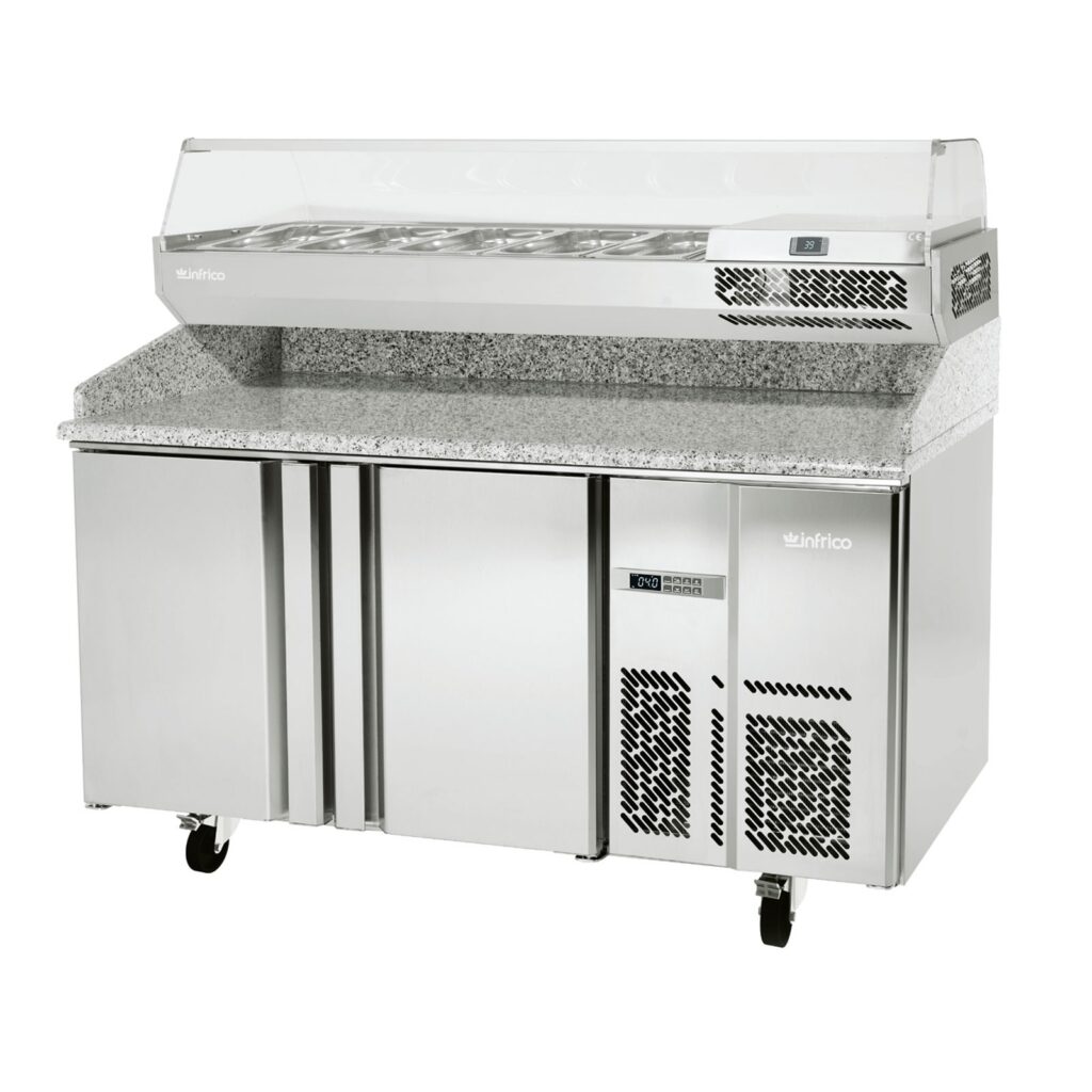 Infrico USA IRT-MPG1490-COMBO 58" Pizza Prep Table Refrigerated Counter- Chef's Deal