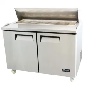 Migali C-SP48-18BT-HC 48 inch Two Section Mega Top Sandwich Prep Table, 18 Pan, Must-Have Bakery Equipment - Chef's Deal