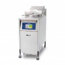 Broaster E18G Pressure Fryer. Frying tenders with clamshell QSR 