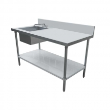 Omcan USA Stainless Steel Work Table With Sink