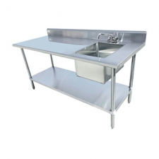 Serv-Ware Stainless Steel Work Table With Sink