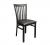 ATS Furniture 87 SWS Indoor Side Chair with Slat Back and Solid Wood Saddle Seat, Black