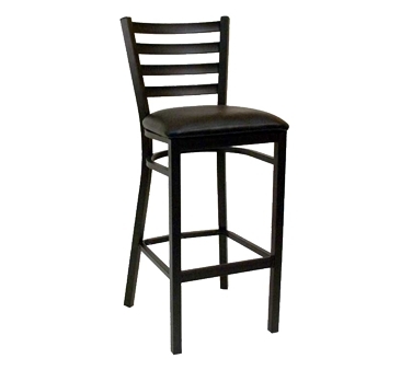 ATS Furniture 77-BS-BVS-LOOSE Bar Stool with Ladder Back and Unattached Upholstered Seat, Black