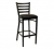 ATS Furniture 77-BS Bar Stool with Ladder Back and Upholstered Seat, Black