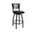 ATS Furniture 77E-BSS Swivel Bar Stool with Wood Back and Upholstered Seat, Black