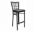 ATS Furniture 85-BS Bar Stool with Nine Grid Back and Upholstered Seat, Black