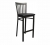 ATS Furniture 87-BS Bar Stool with Slat Back and Upholstered Seat, Black