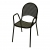 ATS Furniture 90B Aluminum Outdoor Arm Chair with Half Round Meshed Back and Mesh Seat, Black