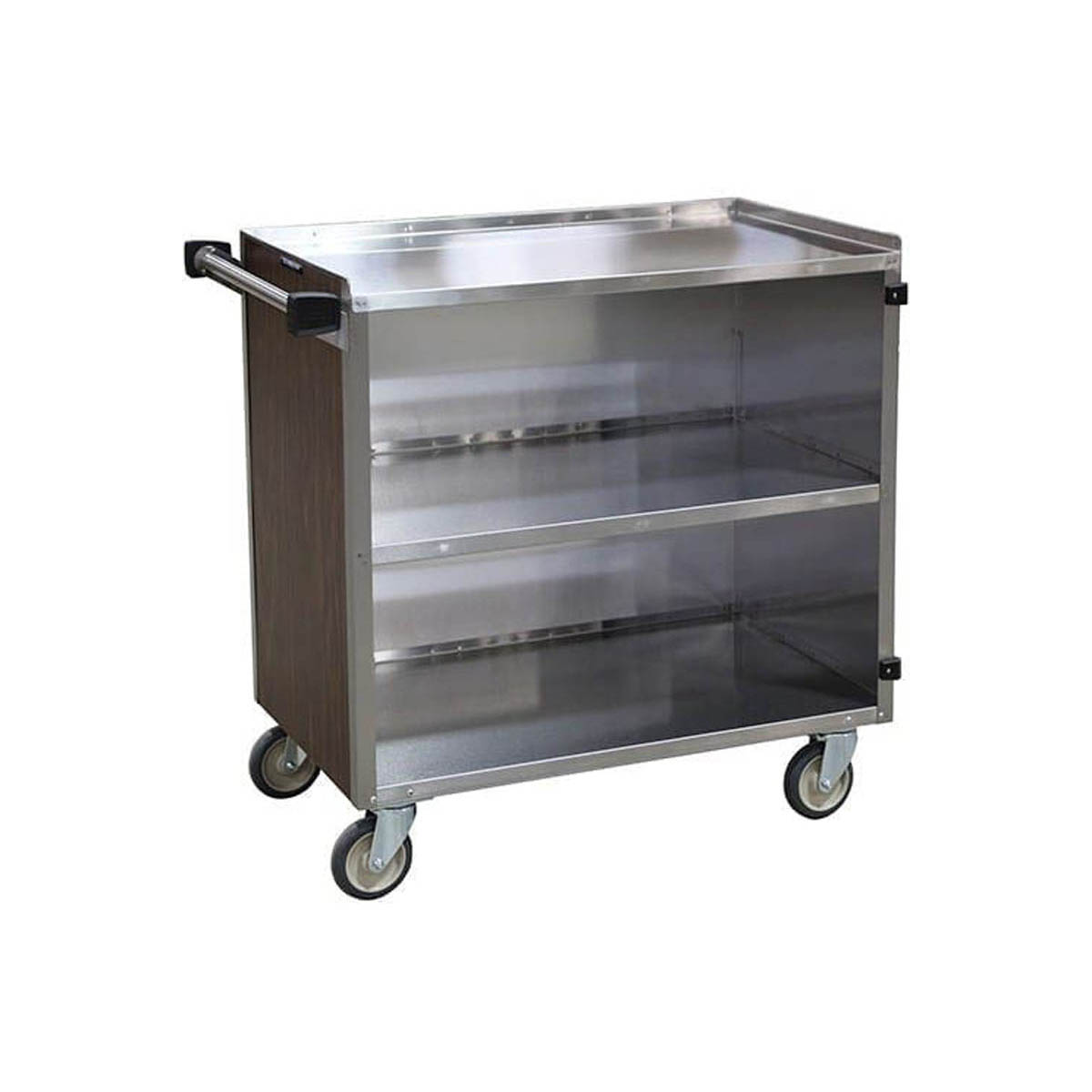 Lakeside 644 3 Shelves Stainless Steel Enclosed Bussing Cart - 500 Lbs. Capacity