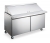 Omcan USA 59051 2-Section Mega Top Refrigerated Prep Table w/ 2 Doors, 16.6 Cu Ft, 24 Pans
