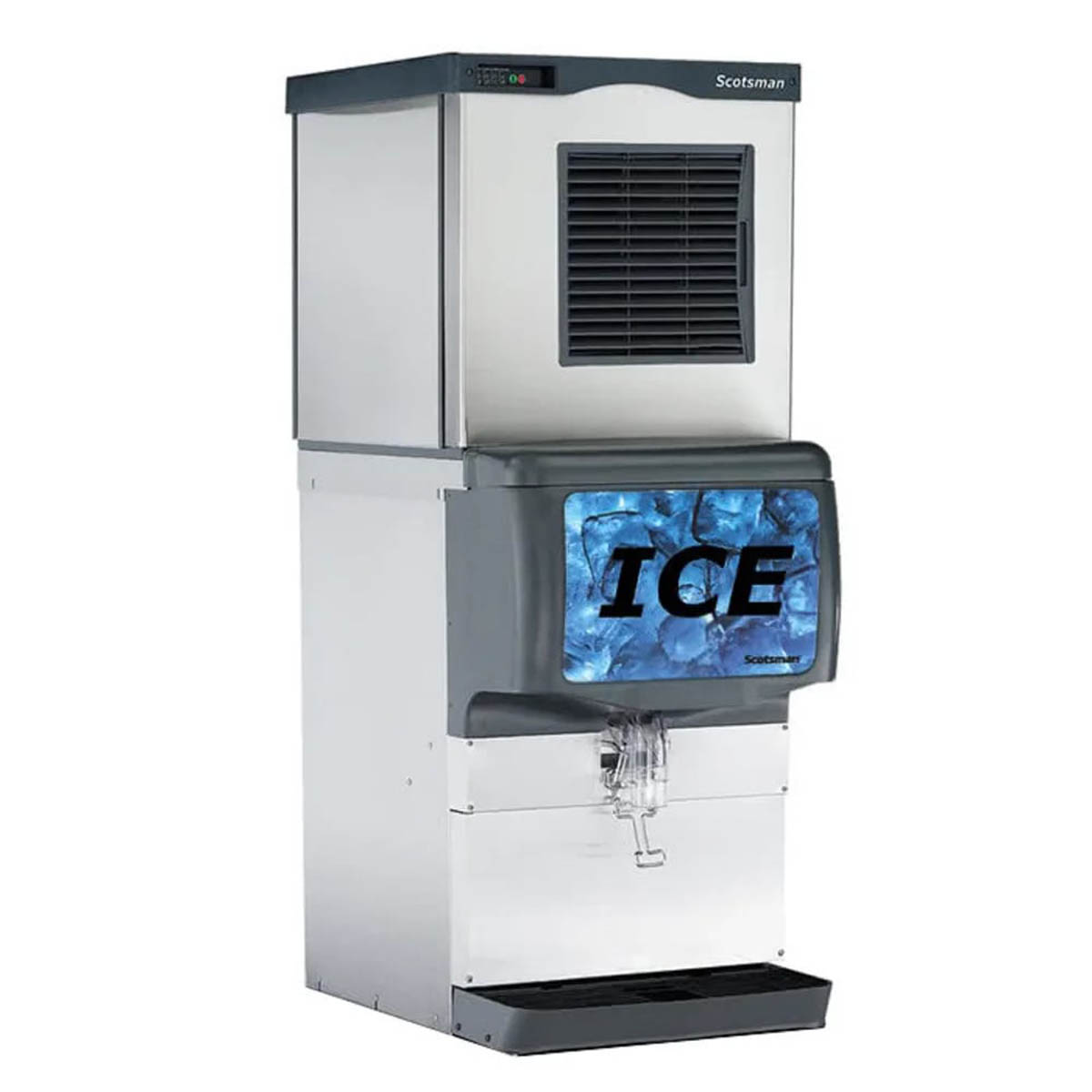 Scotsman C0322MW-1/ID150B-1/KBT42 366 lbs Full Cube Ice Maker with Countertop Ice Dispenser 150 lbs Storage