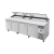 True TPP-AT-119-HC~SPEC3 119“ 4 Door Counter Height Refrigerated Pizza Prep Table