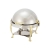 Winco 308A Vintage Series Round Chafer w/ 6 Qt. Capacity, Roll-Top Cover, Gold-Plated Handles
