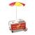 Winco 60072 Hot Dog Mini Cart Merchandiser w/ 60 Hot Dog & 30 Bun Capacity, Umbrella