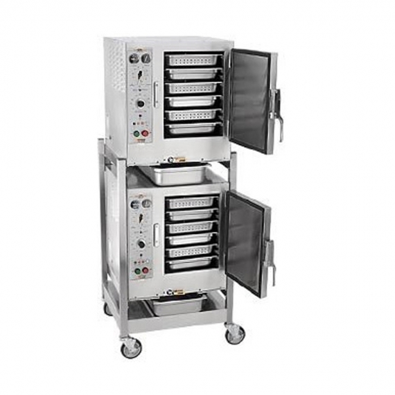 AccuTemp S64803D140 DBL Electric Boilerless Convection Steamer w/ 2 Compartments, 12 Pan, Vacuum Technology