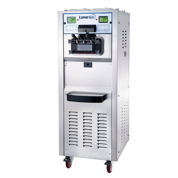 Lunar Ice LIIC-2H Floor Model Two-Flavor Ice Cream Machine w/ 2 Hoppers, 50.7 qt./hr. Output