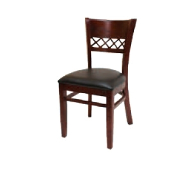 ATS Furniture 561-SWS Indoor Side Chair with Cut Out Back and Solid Wood Saddle Seat