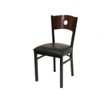 ATS Furniture 77A Indoor Side Chair with Wood Back and Upholstered Seat, Black