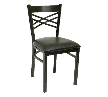 ATS Furniture 78 Indoor Side Chair with Crisscross Back and Upholstered Seat, Black