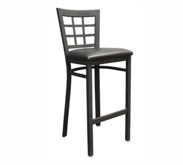 ATS Furniture 85-BS-BVS-LOOSE Bar Stool with Nine Grid Back and Unattached Upholstered Seat, Black