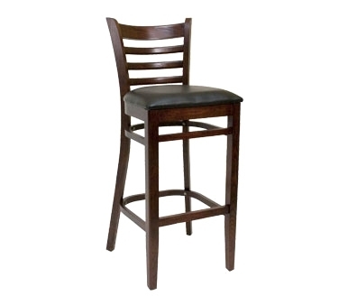 ATS Furniture 880-BS-SWS Bar Stool with Flared Ladder Back and Solid Wood Saddle Seat