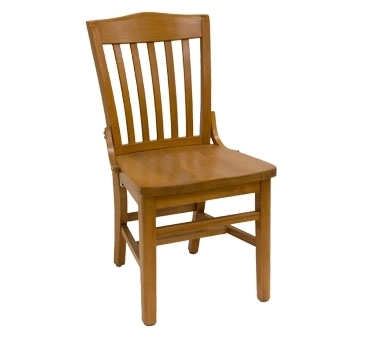 ATS Furniture 930-C-SWS Indoor Side Chair with Slat Back and Solid Wood Saddle Seat