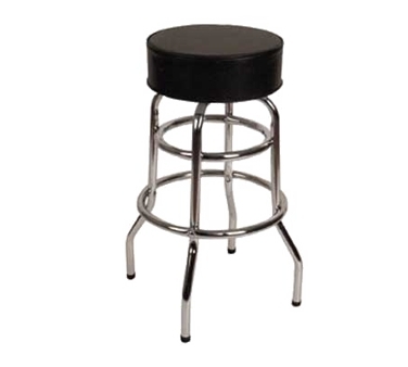 ATS Furniture SR-2 BV Swivel Bar Stool with Round Upholstered Seat, Black