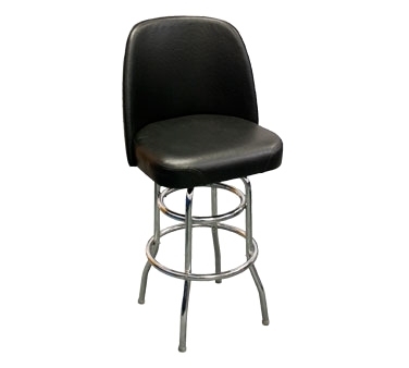 ATS Furniture SR-5J BV UNATTACHED Swivel Bar Stool with Plain Back and Upholstered Unattached Bucket Seat, Black