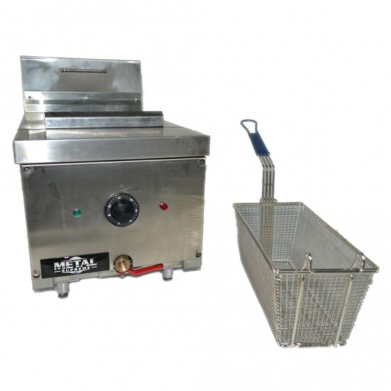 AMPTO FM2118E Full Pot Countertop Electric Fryer w/ 20-Lb. Capacity, 1 Basket, 220V/1Ph