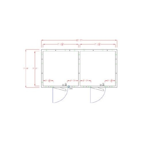 American Panel 8X16-I Indoor Walk-In Cooler/Freezer Combo, Self Contained, 8'/8' Split, Floorless Cooler / with Floor Freezer