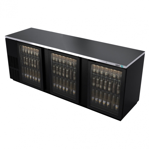 Asber ABBC-94G Back Bar Cooler with 3 Glass Door - 95-1/2