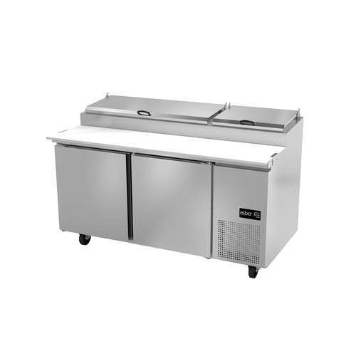 Asber APTP-67 Refrigerated Pizza Prep Table w/ 2 x Solid Doors - 67-1/4