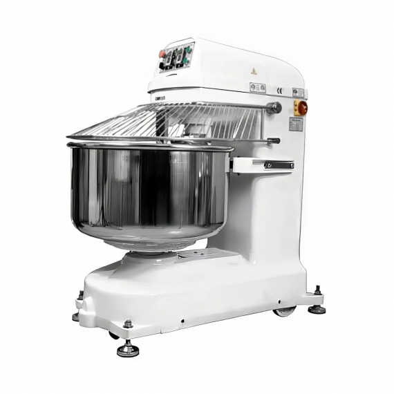 BakeMax BMSM030 Floor Model Spiral Mixer with 53-Qt Reversible Fixed Bowl, 2-Speed, 66 Ibs Dough Capacity