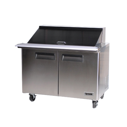 Bison Refrig BST-48-18 Mega Top Sandwich Prep Table w/ 14.7 Cu Ft, 2 Sections, Refrigerated
