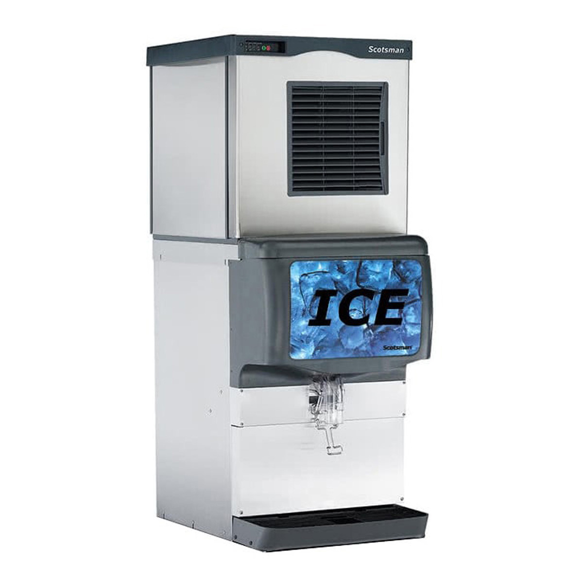 Scotsman MC0630SR-32/ID200B-1/KBT44 Half Cube 614 lbs Ice Maker with Countertop Ice Dispenser 150 lbs Storage