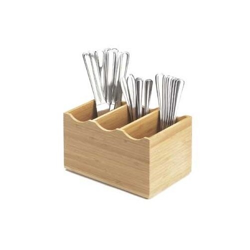 Cal-Mil 1244 3 Compartment Cutlery Holder, Bamboo, BPA Free