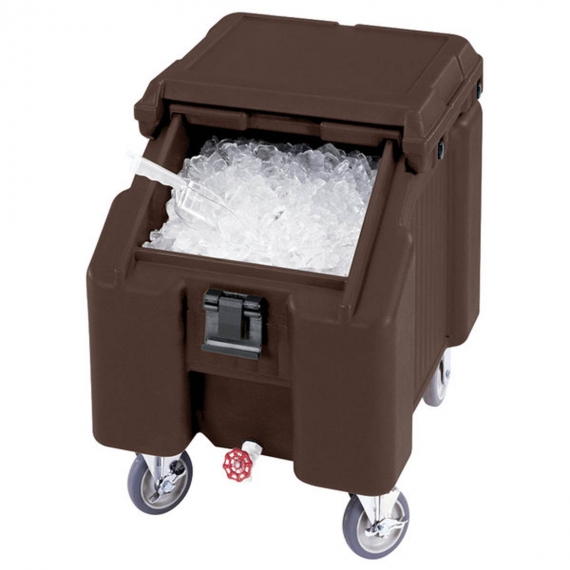 Cambro ICS100L131 SlidingLid™ Insulated Mobile Ice Caddy w/ 100-Lb. Capacity, Plastic, Brown