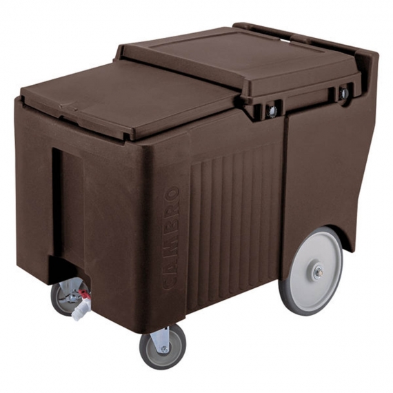 Cambro ICS175LB131 SlidingLid™ Insulated Mobile Ice Caddy w/ 175-Lb. Capacity, Plastic, Brown