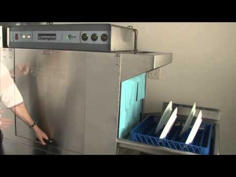 Champion TLS 44-PRO High Temp Rack Conveyor Dishwasher with Vent Cowl and  Built in Booster