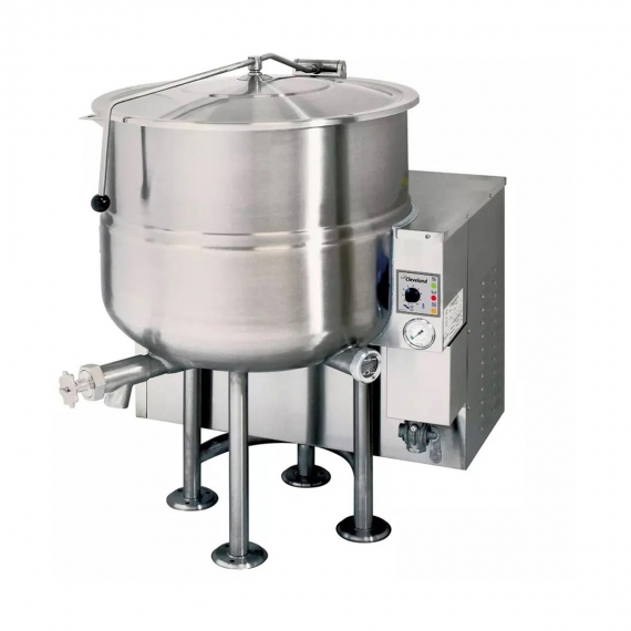 Cleveland KGL100 Gas Stationary Kettle w/ 100 Gallon Capacity, 2/3 Steam Jacket, Leg Type