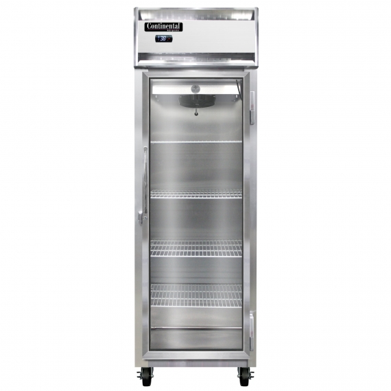 Continental Refrigerator 1RNGD 1-Section Reach-In Refrigerator w/ Glass Door, 20 cu. ft., 26
