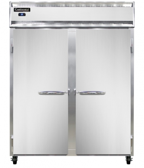 Continental Refrigerator 2RESNSS 2-Section Reach-In Refrigerator w/ 2 Solid Doors, 40 cu.ft., 57