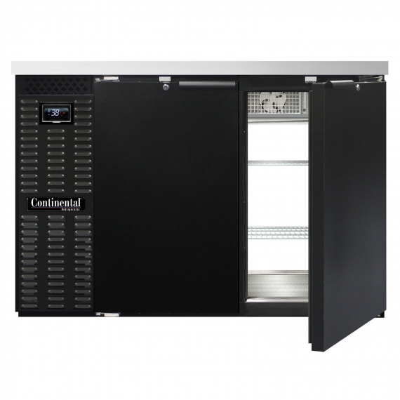 Continental Refrigerator BB50NPT Pass-Thru Back Bar Cooler w/ 16 Cu Ft, 4 Solid Doors, 50
