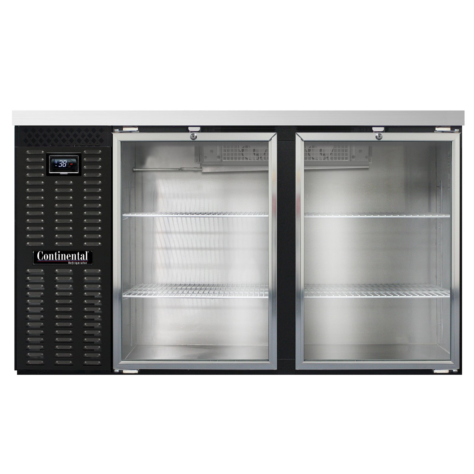 Continental Refrigerator BB59NGD Refrigerated Back Bar Cooler w/ 2 Glass Doors, 22 Cu Ft, 59