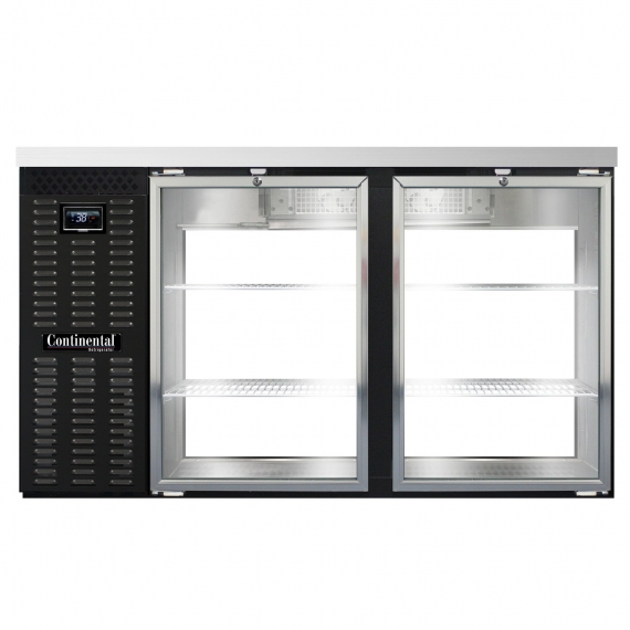 Continental Refrigerator BB59NGDPT Pass-Thru Back Bar Cooler w/ 22 Cu Ft, 4 Glass Doors, 59