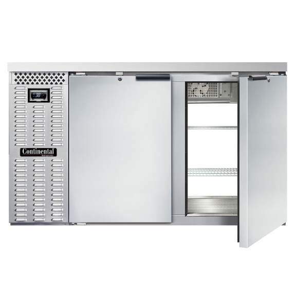 Continental Refrigerator BB59NSSPT Pass-Thru Back Bar Cooler w/ 22 Cu Ft, 4 Solid Doors, 59