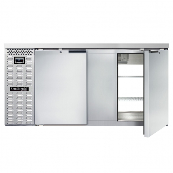 Continental Refrigerator BB69NSSPT Pass-Thru Back Bar Cooler w/ 26 Cu Ft, 4 Solid Doors, 69